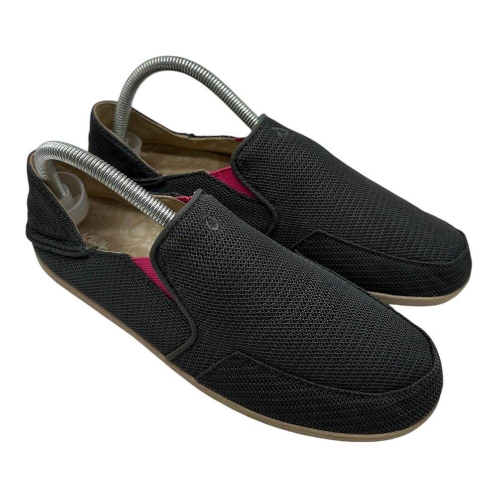 Olukai Waialua‎ Mesh Loafers Women's Size 9 Grey Pink Slip On Shoes 20311-6CMG